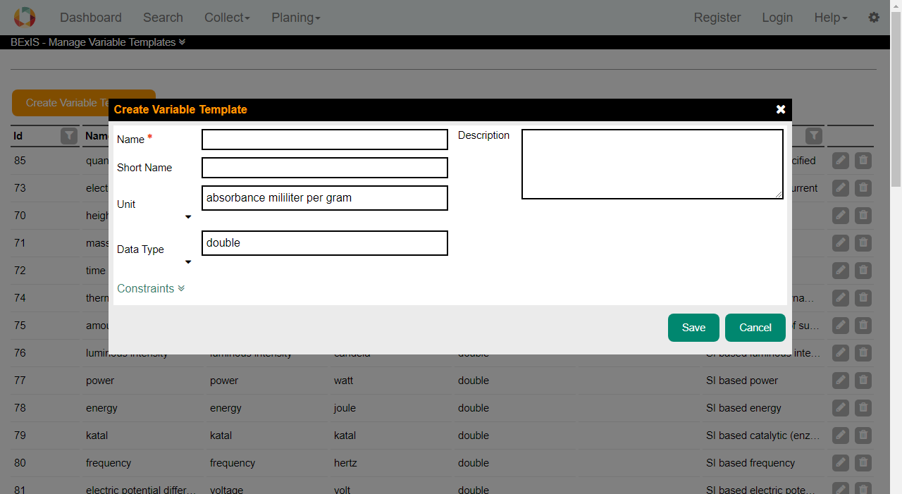 Create Variable templates